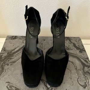 Vintage Gucci Black Cow Hair Heels